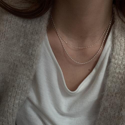 925 Sterling Silver Bead Chain Choker Necklace for Women Mnimalist lavicle Chain Wedding Party Jewelry