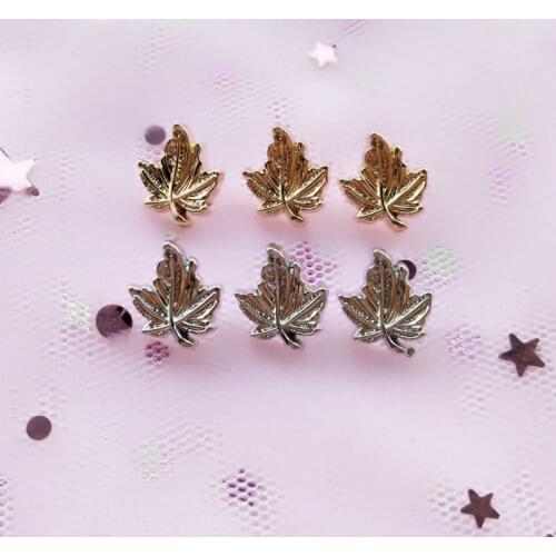 10pcs/lot One-Hole Leaf Buttons Sewing-On Metal Button For Clothes Fashion Craft For DIY Decoration 10 *12mm High Quality