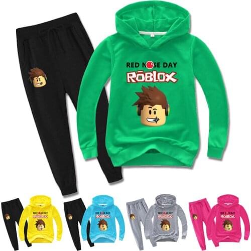 2-14y Kids Spring Auturn ROBLOXNOG Tracksuit Printed Hoodie Pants 2pcs Sets Baby Boys Girls Clothing Sets Casual Sports Outfit