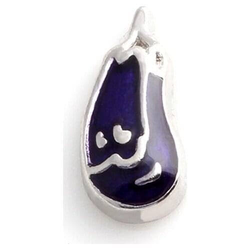 20Pcs/lot Eggplant Floating Charms Hand-made DIY for Glass Lockets