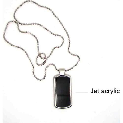 2017 mens Military Army Tactical jet black cutting mirror dog tag style chain necklace Jewelry accessory 3pcs lot