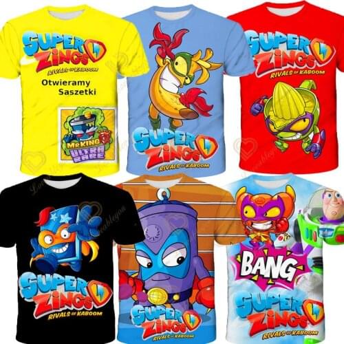 2021 Boys Summer TSHIRTS Super Zings Series 4 T Shirt Baby Boy Tops Toddler Tees Kids Girl T Shirt Superzings Children T-shirts