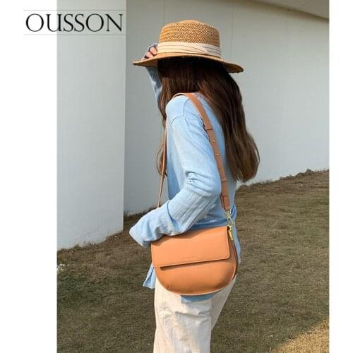 OUSSON 2021 New Design Small Square Leather Crossbody Bag Fashion Exquisite Female Retro Shoulder Bag For Woman