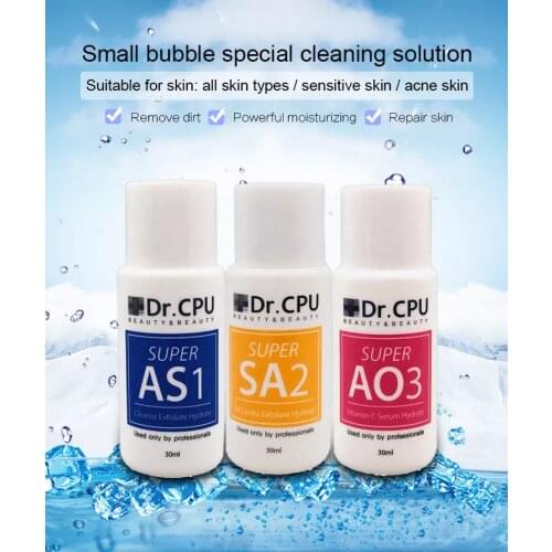 3Pcs 30ml Aqua Peeling Solution AS1 SA2 AO3 for Hydra Dermabrasion Beauty Machine Facial Skin Care Strong Cleansing