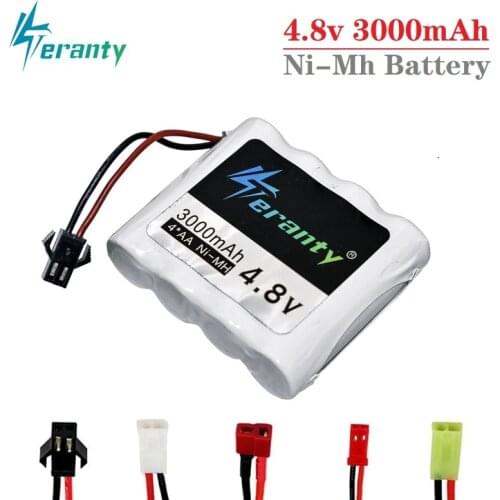 TERANTY 4.8v 3000mAh Rechargeable Battery For Rc Cars Tanks Robots Boat Ship Trucks Guns AA NiMH 4.8 v Battery for RC Toys