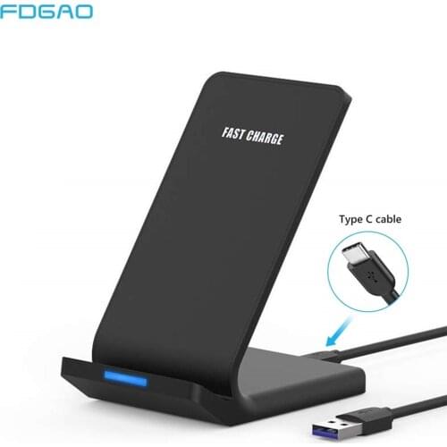 FDGAO 15W Qi Wireless Charger Type C USB Cable 10W for iPhone 11 Pro XR XS Max X 8 QC 3.0 Fast Charging Stand For Samsung S10 S9