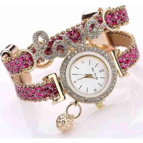 Letters Luxury Women Watches Fashion Ladies Quartz Watches Dress Crystal Diamond Bracelet Watches Clock Valentines Day gift