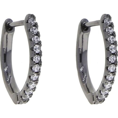 Black Gold Color Cz Mini Small Huggie Hoop earring New