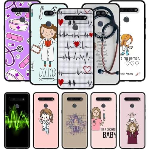 For LG K41s K61 K40s K40 K50 K50s G6 G7 G8 K31 K42 K52 K62 K71 Silicone Soft Phone Case Back Cover Nurse Medical Medicine