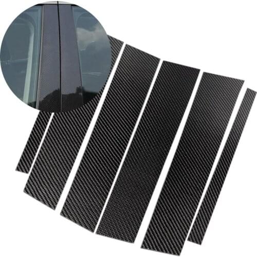 For Mercedes Benz GLC Class 2015 2016 2017 2018 Carbon Fiber Car Window B-pillar Exterior Molding Cover