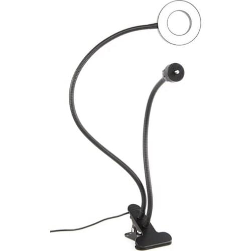Video Photography, Selfie, Dimmable Clip, Desktop Light, Illumination with Mobile Phone Holder, USB Ring Light