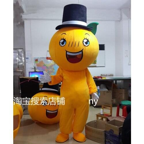 Hot New Orange Fruit Mascot Costume Suit Free Size Mascot Costume Adult Size Fancy Dress Cartoon Character Party Outfit Suit