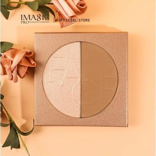 IMAGIC Professional Cosmetics Highlighter Powder Palette Natural Shimmer Face Contour High Gloss Face Bronze Makeup Contour sett