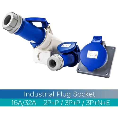 IP44 16A Waterproof Industry Socket Plug Coupler 3 Core Male Famale Electrical Connector