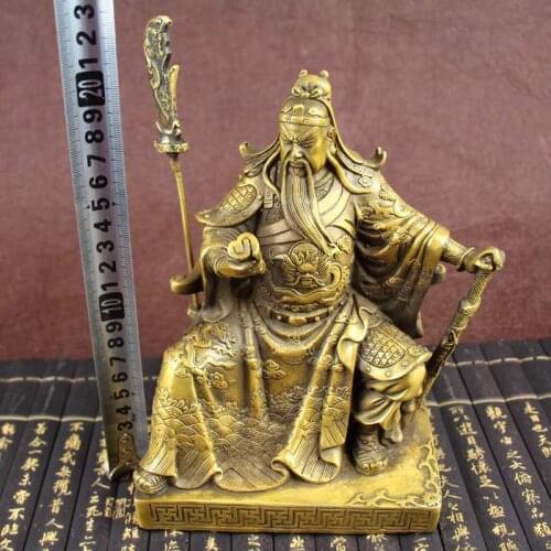 Collection of antique bronze ornaments old objects big knives and copper Guan Gong