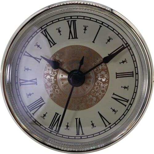Roman Numeral Quartz Clock Insert Movement Parts Gold Bezel Vintage Style
