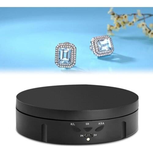 80% Hot Sales!! Motorized Turntable Round Shape Adjustable Speed ABS Mute Rotating Showcase for Jewelry