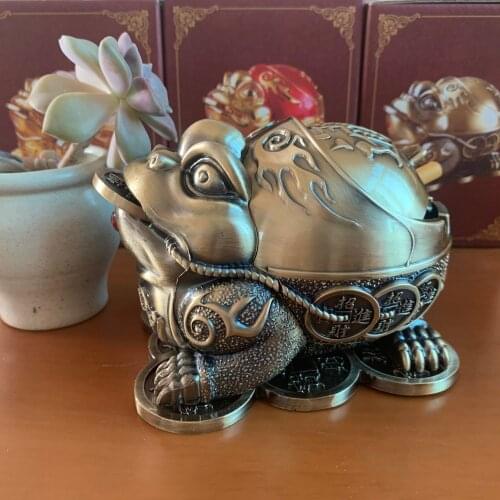 Metal Ashtray Creative Ashtray Tea Table Decoration Fortune Golden Toad Ashtray ashtray cute ashtray home