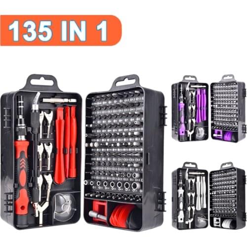 135/25 In 1 Multi-function Screwdriver Set Precision Screw Driver Bits Torx Hex Handle Mobile Phone Repair Device Hand Tools Kit