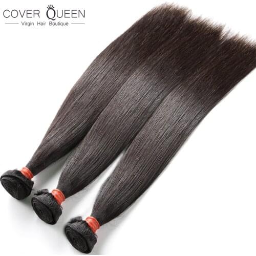 COVER QUEEN Onecut Hair 6-30 32 38 40 Inch Raw Indian Virgin Hair Weave Bundles Straight 10A Unprocessed Human Hair Bundles