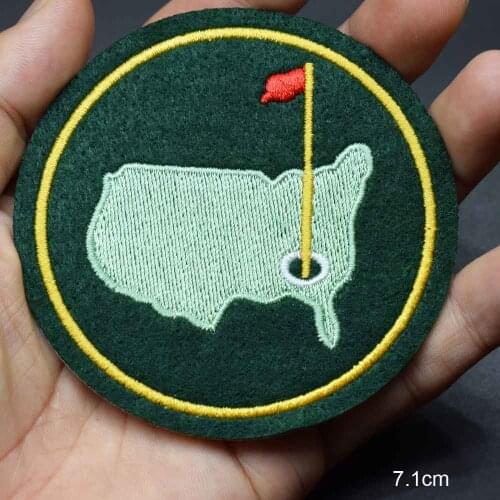 Red Flag Iron On Embroidered Clothes Agusta Golf Masters Patches For Clothing Stickers Garment Wholesale