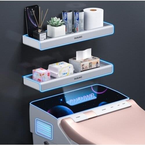 Wall-mounted Bathroom Shelf Storage Shelves For Toilet Storage Organizer For Bathroom Accessories Without Drill Housekeeper