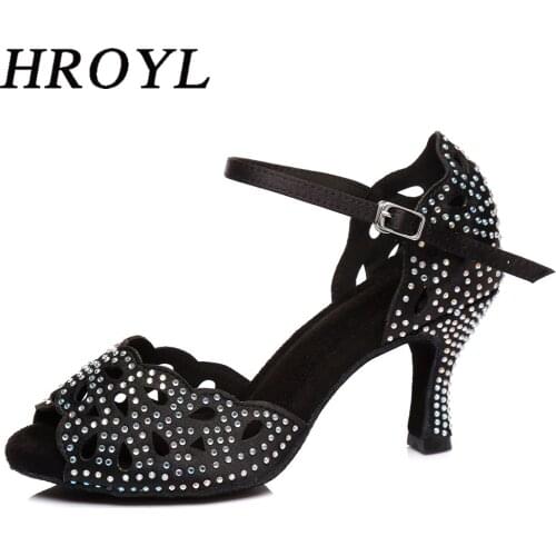 Dance Shoes Women Latin Dancing Shoes Shiny Rhinestones Professional Ballroom Dance High Heels Salsa Shoes Wedding Party Sandals