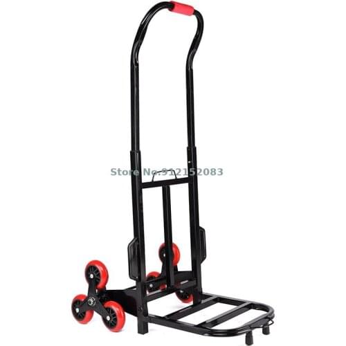 Stair-climbing Trolley Six-wheel Folding Household Portable Transportation Shopping And Carrying Thickened Load Student Luggage