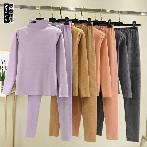 Womens Thermal Underwear Female Long Johns Winter Thermal Set Warm Clothes For Ladies Breathable Long Johns Seamless Body Suit