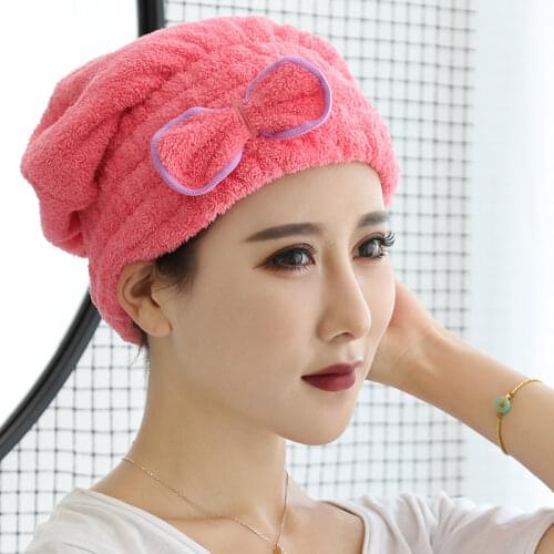 6 Colors Microfiber Solid Quickly Dry Hair Hat Hair Turban Women Girls Ladies Cap Bathing Drying Towel Head Wrap Hat 2021