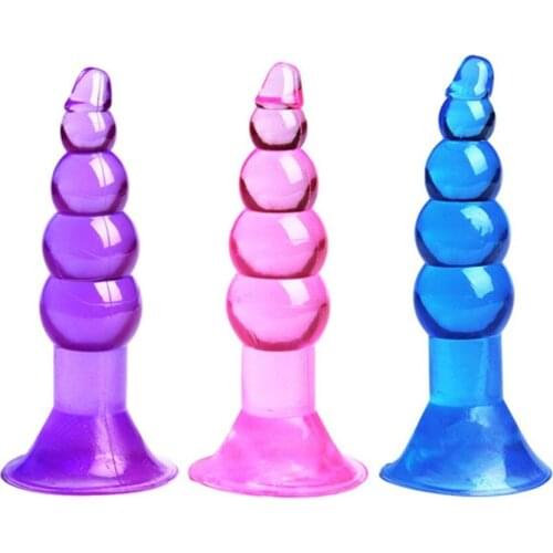 Unisex Pleasure Flexible Beads Balls Anal Butt Plug Insert Massager With Suction Cup Anus Sex Toys For Women Men Masturbator
