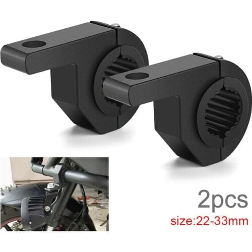 2pcs Motorcycle CNC Headlight Clamps Brackets Spot Light Bracket Mount Fog Tube Fork Clamp Holder For Motorcycle Light Mount