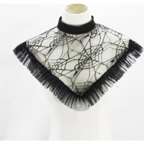 Women Mesh Black Fake Collars for Suits Dress False Collars Half Shirt Neckwear Detachable Collar Neck Ruff Clothing Accessory