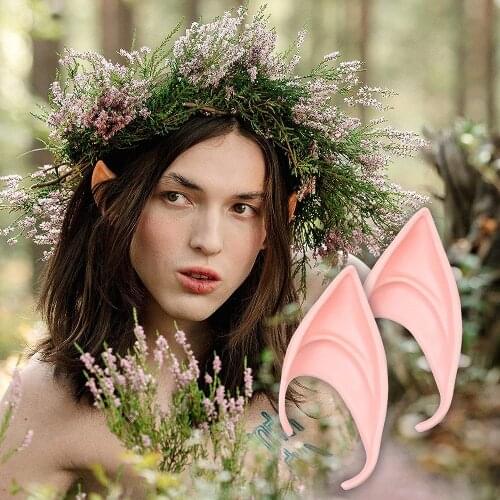 1Pair Halloween Party Simulation Soft Latex Elf Ears High Harmless False Ears Props Used In Anime Fairy Cosplay Christmas Decor