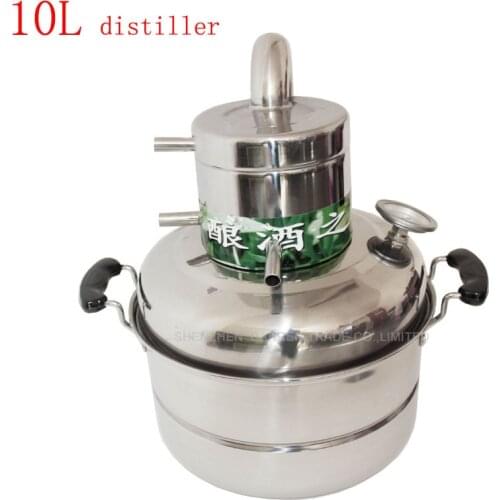 1piece DIY Moonshine Ethanol Stainless 10 Litre Spirits Distillation Boiler Home Brewing equipment