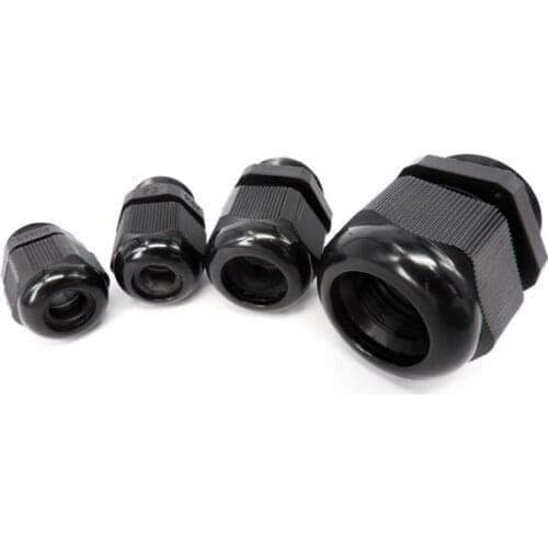 10pcs IP68 PG7 PG9 PG11 PG13.5 PG16 PG21 Rohs Black Grey Waterproof Nylon Plastic Cable Gland Connector