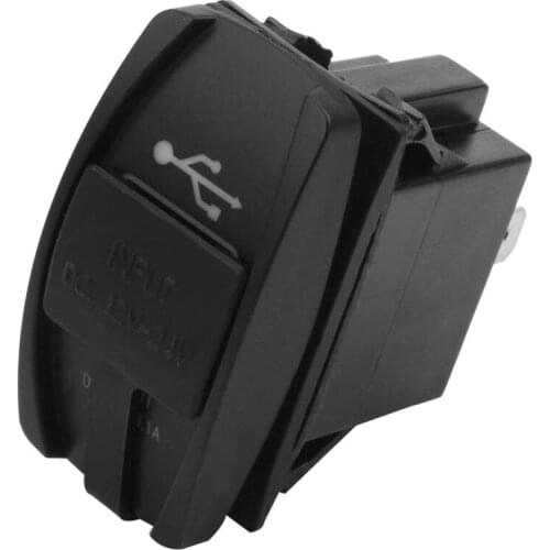 12V 24V Car Auto Boat Accessory LED Dual USB Charger - Outlet white