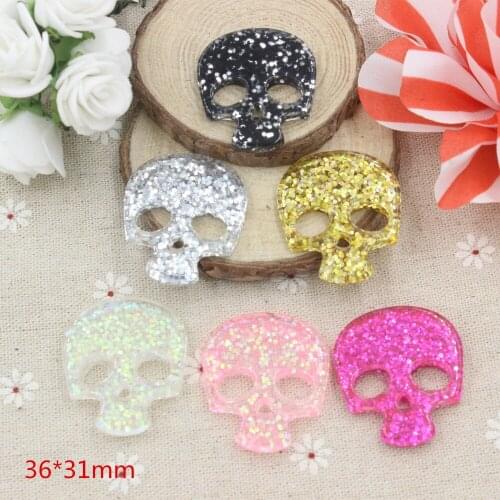 15pcs/lot resin ghost DIY resin cabochons accessories mix colors for kids hair