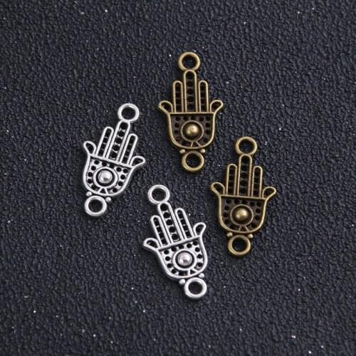 20pcs 12*24mm Hand Charm Jewelry Trendy Connectors Metal Alloy Jewelry Fit DIY Jewelry Making