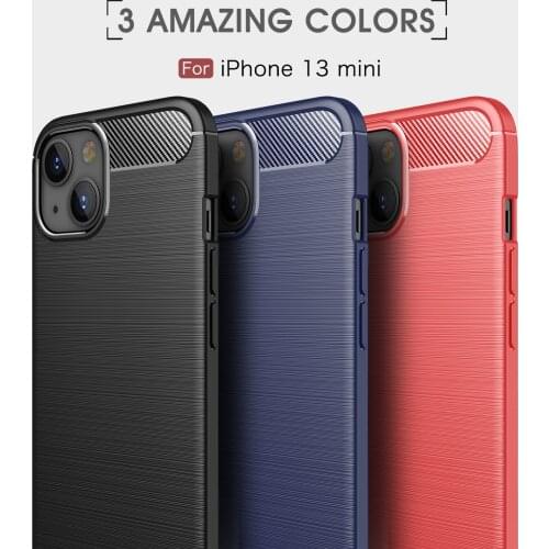 500pcs/lot Business Phone Case For iPhone 13 Pro Max Mini Carbon Fiber Brushed TPU Back Cover