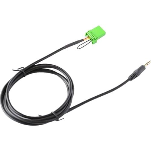 6Pin Green Connector Stereo 3.5MM Jack Audio Aux-in MP3 Cable Wire for Honda Jazz Fit 2002-2006