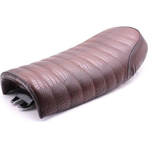 CG125 Motorcycle Cafe Retro Seat Assy Modified Vintage Motorbike Crocodile Pattern Seat Cushion