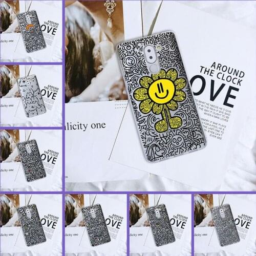 Cartoon Cat Flower Black Back Cover For Huawei Honor 6 5A 4X 5X 6X 6A Soft Silicone Phone Case For Honor 4C 5C 6C 6A Pro Case