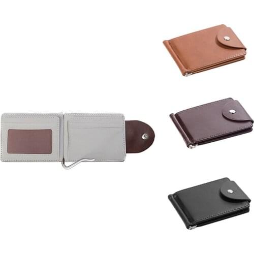 PU Leather Wallet Short Fashion Mens Wallet Buckle Beauty Money Clip Document Leather with SSADASSA