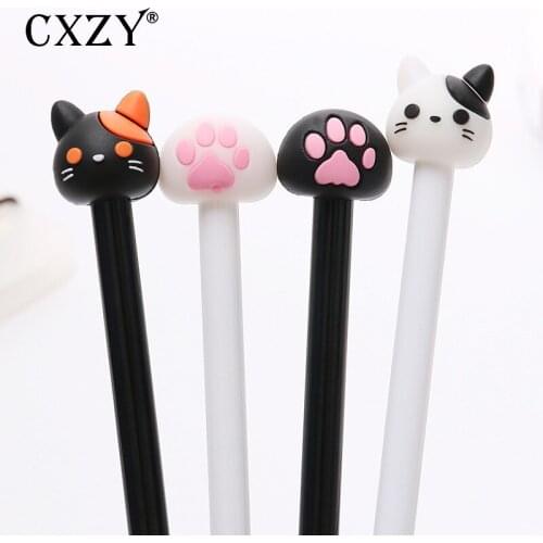CXZY creative cartoon Cat gel pen 0.38 Black ink stationary kawaii cute korea japanese kawai office school gift stationery 1Z826