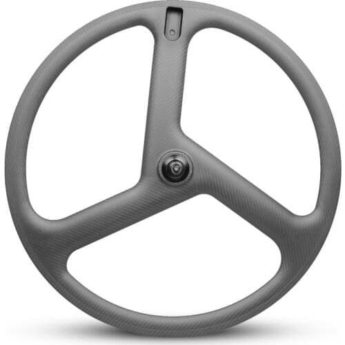 Cheap Carbon tri spoke wheel 700C carbon road/track/TT Clincher rim wheel carbon bicycle wheelset with hub Front/Rear Wheel