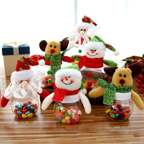 DIY Christmas Candy Jar Storage Bottle Santa Bag Sweet Christmas Box Gift for Child Kids Christmas Decorations home Decor 8X15CM