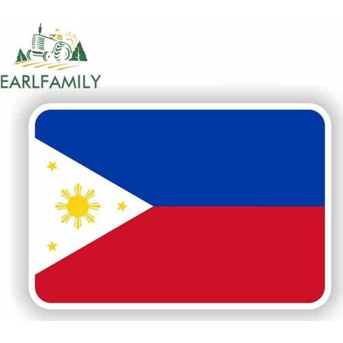 EARLFAMILY 13cm x 8.9cm For Sticker Philippines Flag Comic Decal Personality Creative Sticker Suitable For GTR SX VAN Decoration