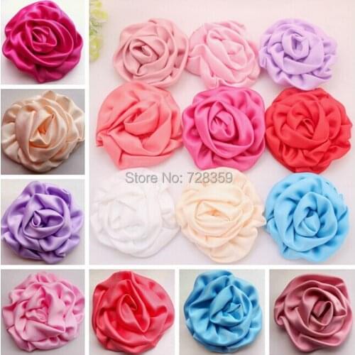 Headdress Flower Brooches Clothing Shoes Accessories Rose Buds Satin Fabric Flowers, Handmade Flowers