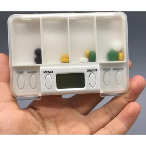 Joylife 4 Grid Intelligent Electronic Alarm Timer Medicine Box Pill Container Organizer Splitters